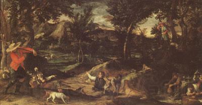 Annibale Carracci Hunting (mk05) Norge oil painting art